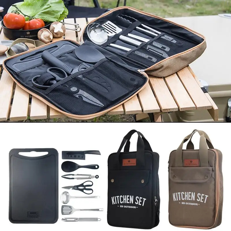 Outdoor Camping Dining Set - 8pcs Set Peralatan Masak Camping Portabel