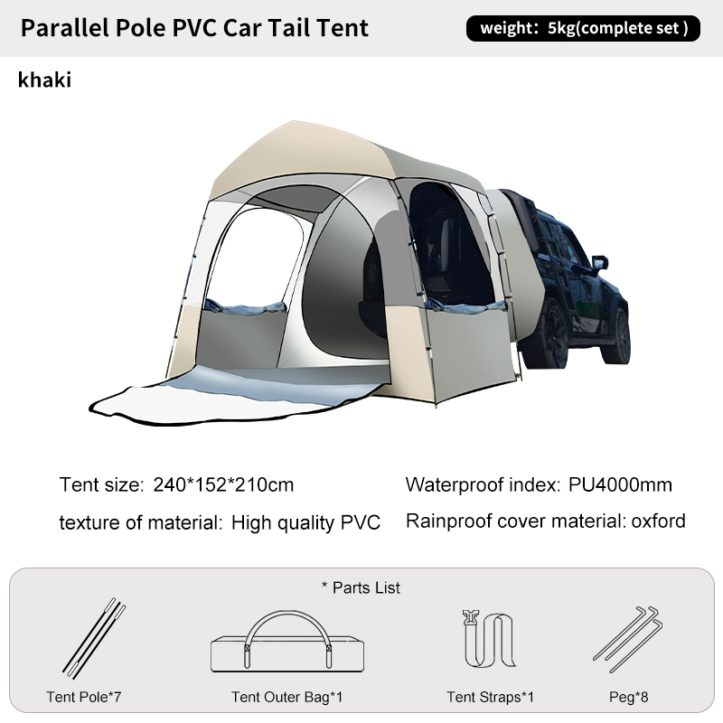 Outdoor Camping Van Tent - Tenda SUV Gelembung Transparan untuk 3