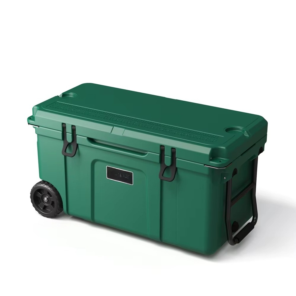 Outdoor Camping Trolley - Kotak pendingin troli plastik roto-molded terinsulasi