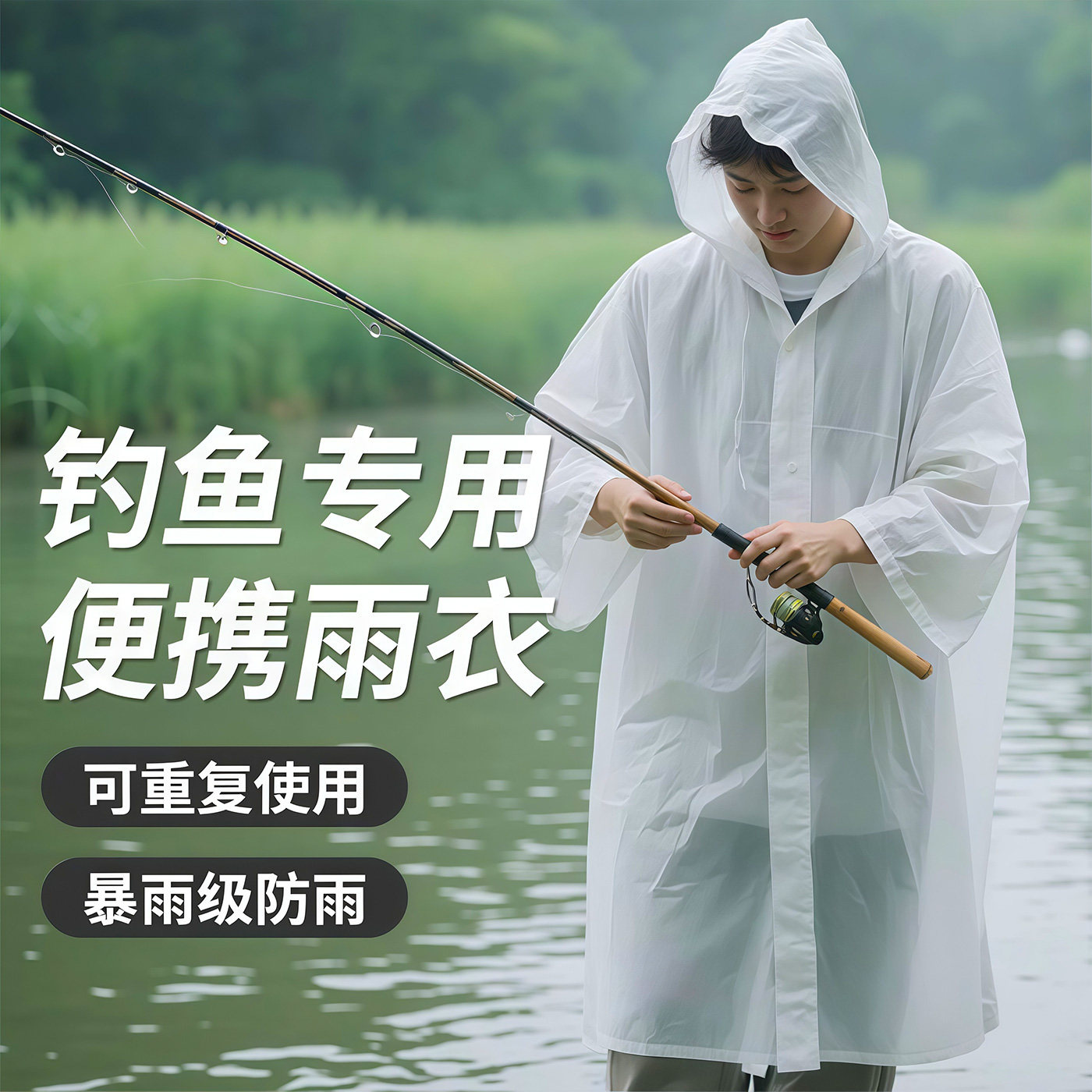 Camping Rain Poncho - Jas Hujan EVA Dapat Digunakan Kembali,