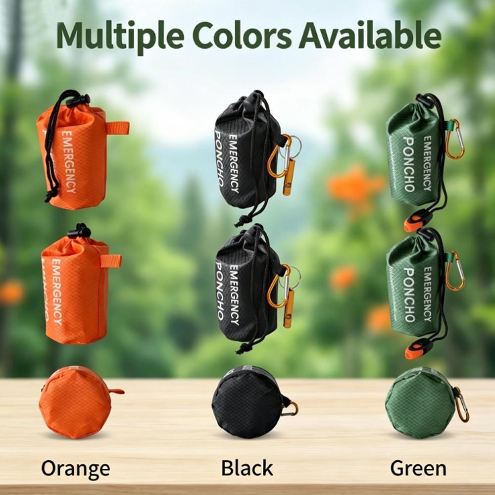 Set Jas Hujan Darurat Portabel - Camping Rain Poncho ulasan dan harga