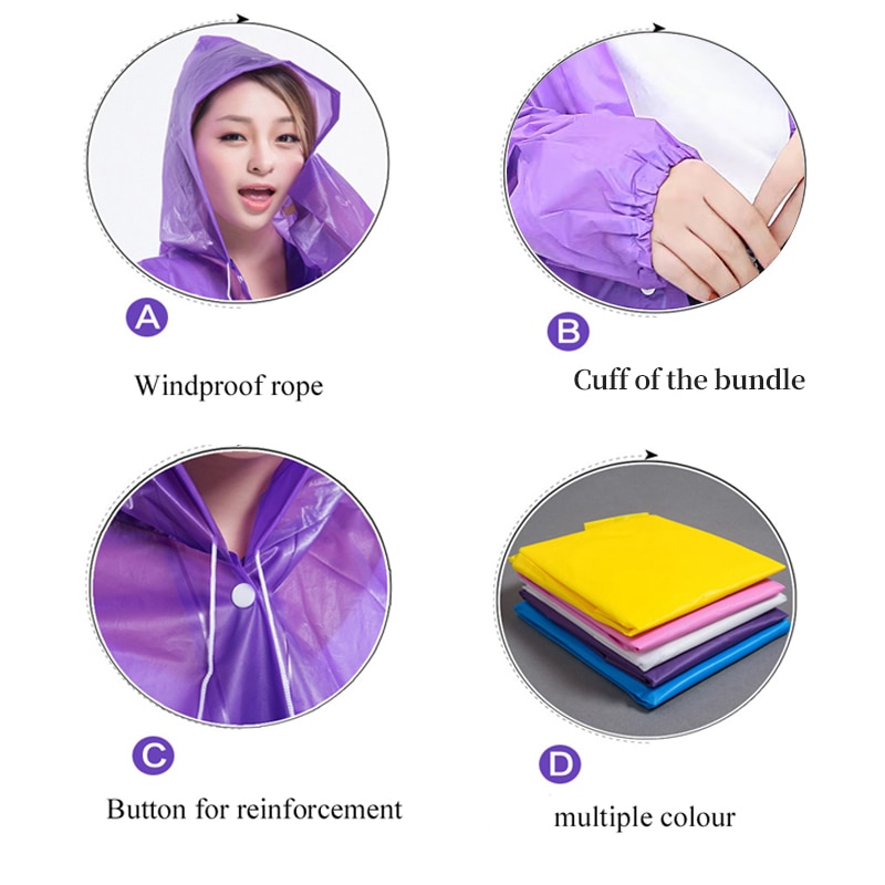 1pc Jas Hujan Berkerudung Wani - Camping Rain Poncho ulasan dan harga