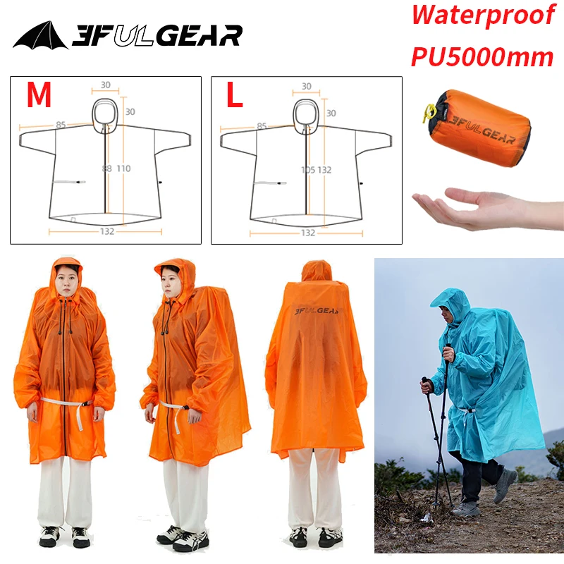 Jas Hujan Ritsleting UL GEAR 3 - Camping Rain Poncho ulasan dan harga