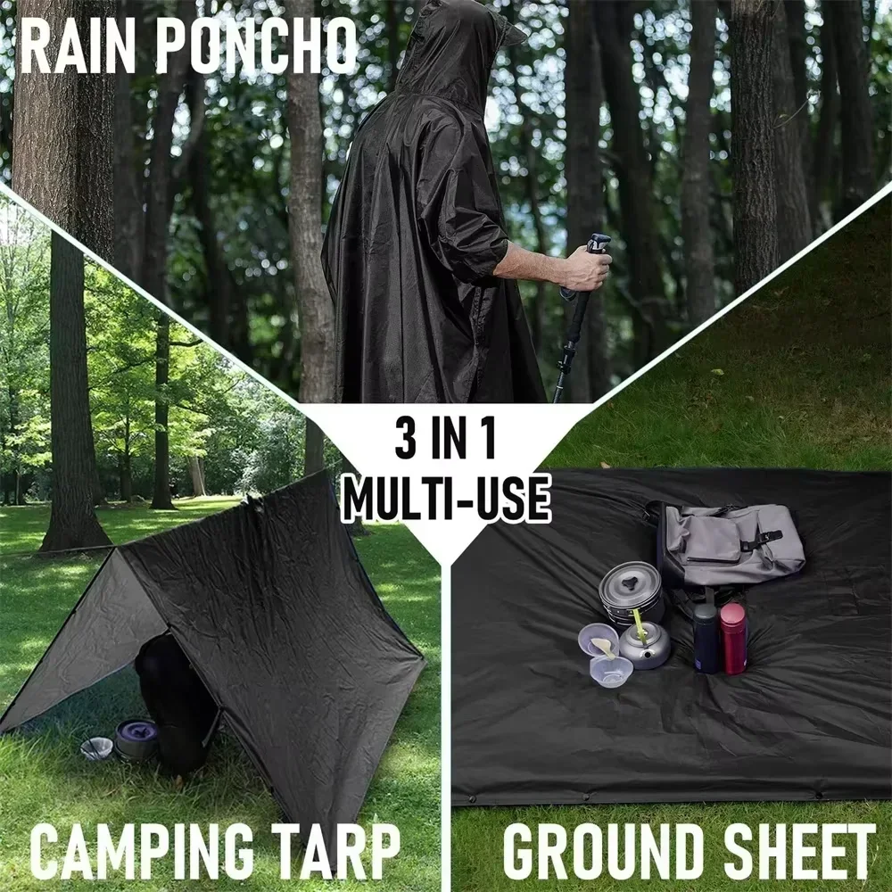 2026 Ponco Hujan Berkerudung T - Camping Rain Poncho ulasan dan harga
