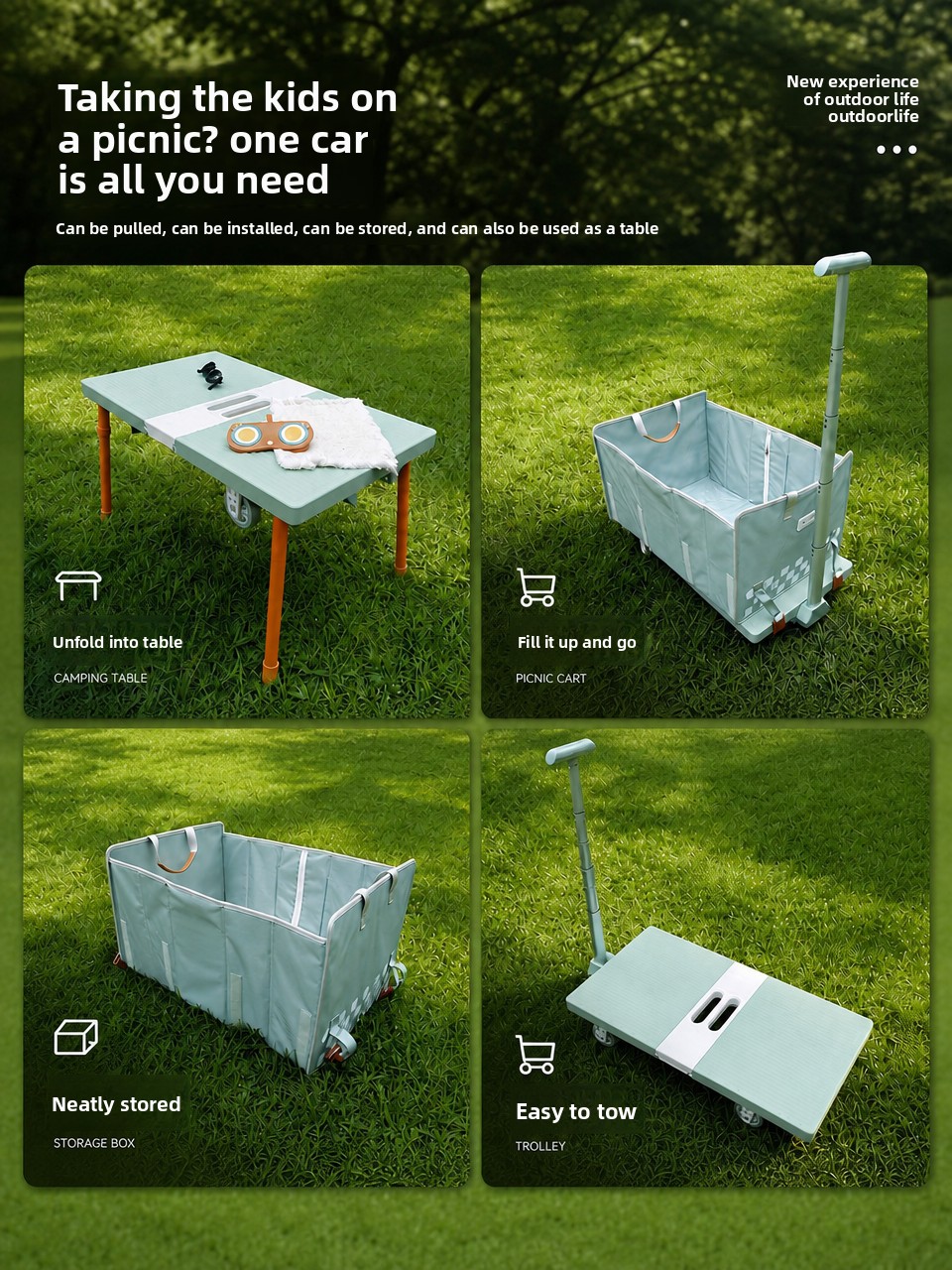 Gerobak Dorong Lipat Serbaguna - Outdoor Camping Trolley ulasan dan harga