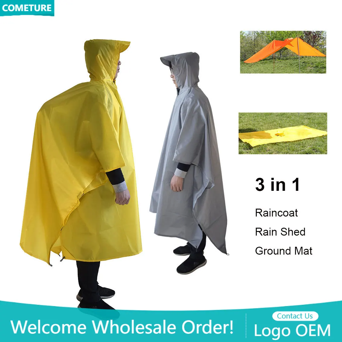 Jas Hujan 3 In 1 Ponco Mendaki - Camping Rain Poncho ulasan dan harga