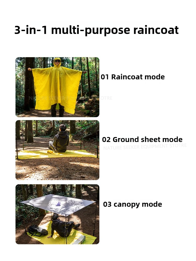 Jas Hujan 15D/210T Penutup Pon - Camping Rain Poncho ulasan dan harga